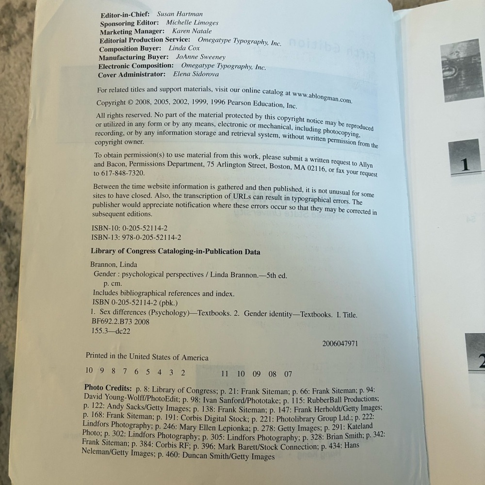 Gender Psychological Perspective 5th edition - Picture 3 of 8